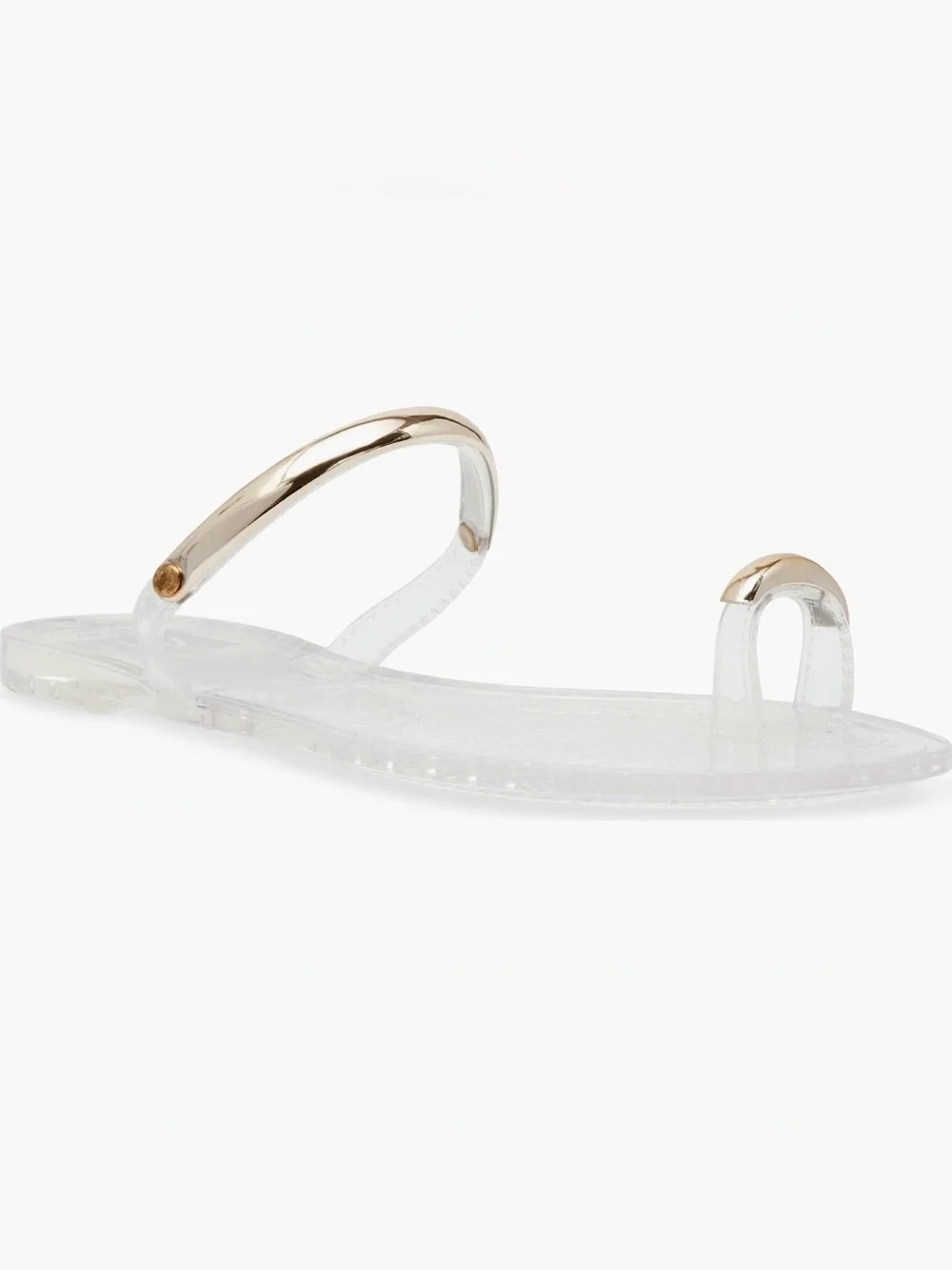 DV by Dolce Vita Clear Jelly Toe-Ring Sandals with Gold Accents